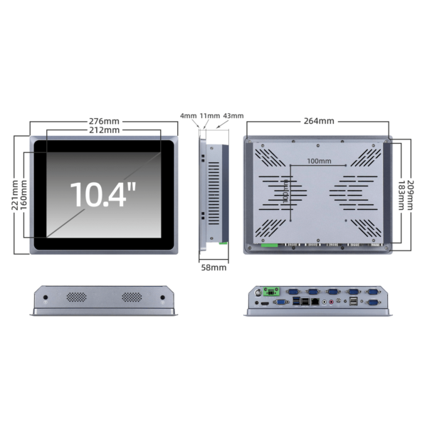 10.4 inch capacitive industrial panel PC SCP-D104SR - Image 8