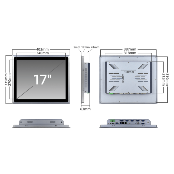 17 inch touch screen industrial panel PC D170SR - Image 9