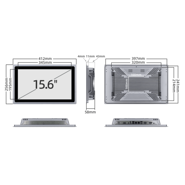 15.6 inch resistive Panel industrial all in one PC  SCP-K156WZ - Image 9