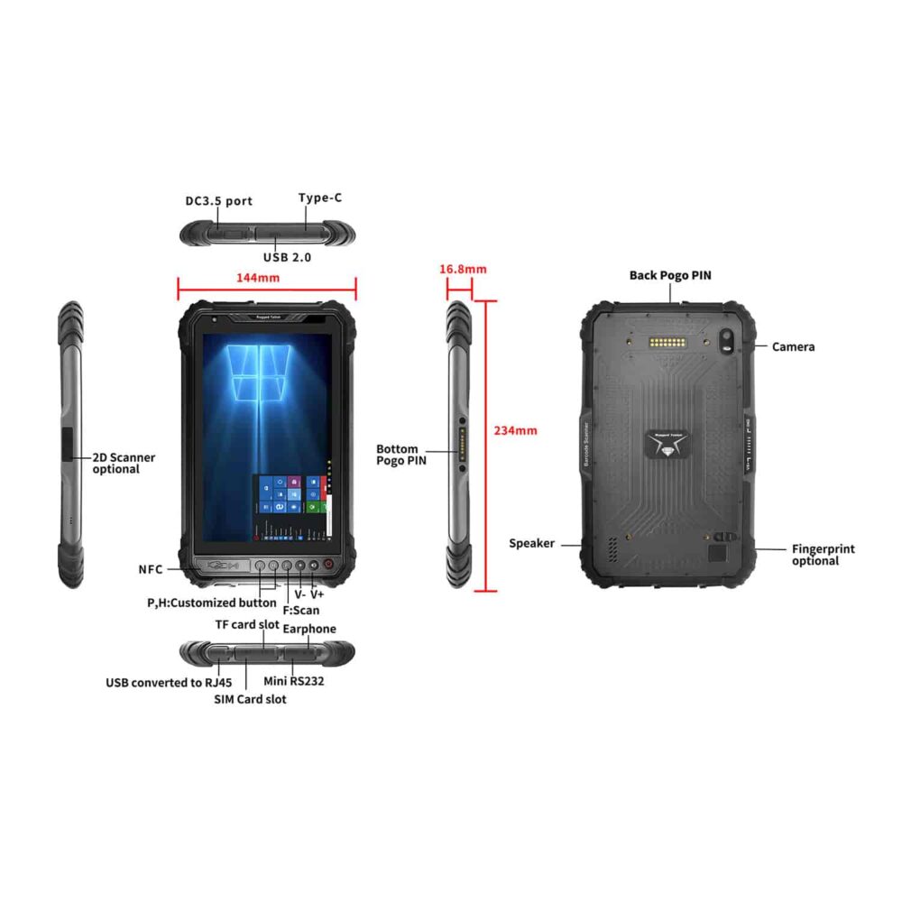 8 inch i5-8200Y Windows Rugged Tablet SIP-M08 - Image 3