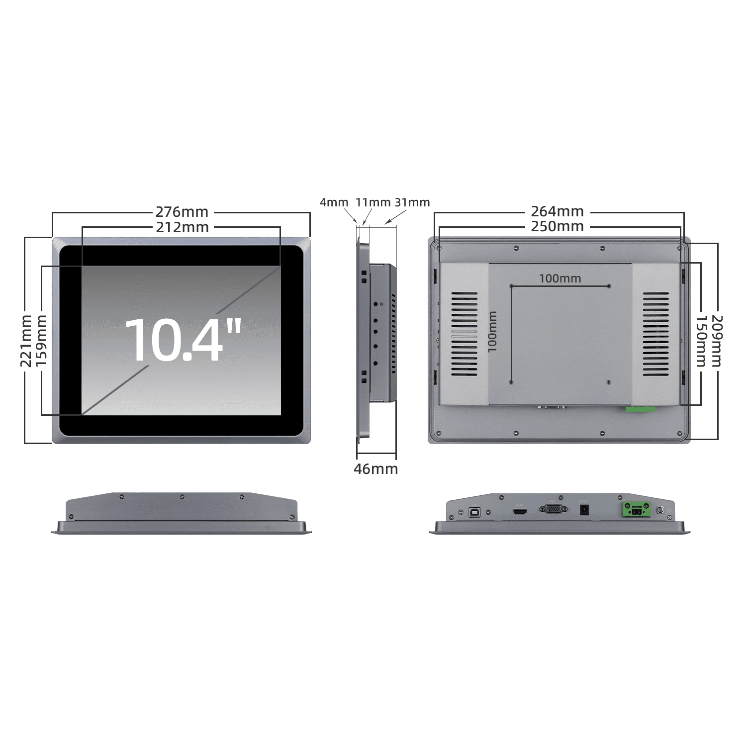  embedded industrial monitor