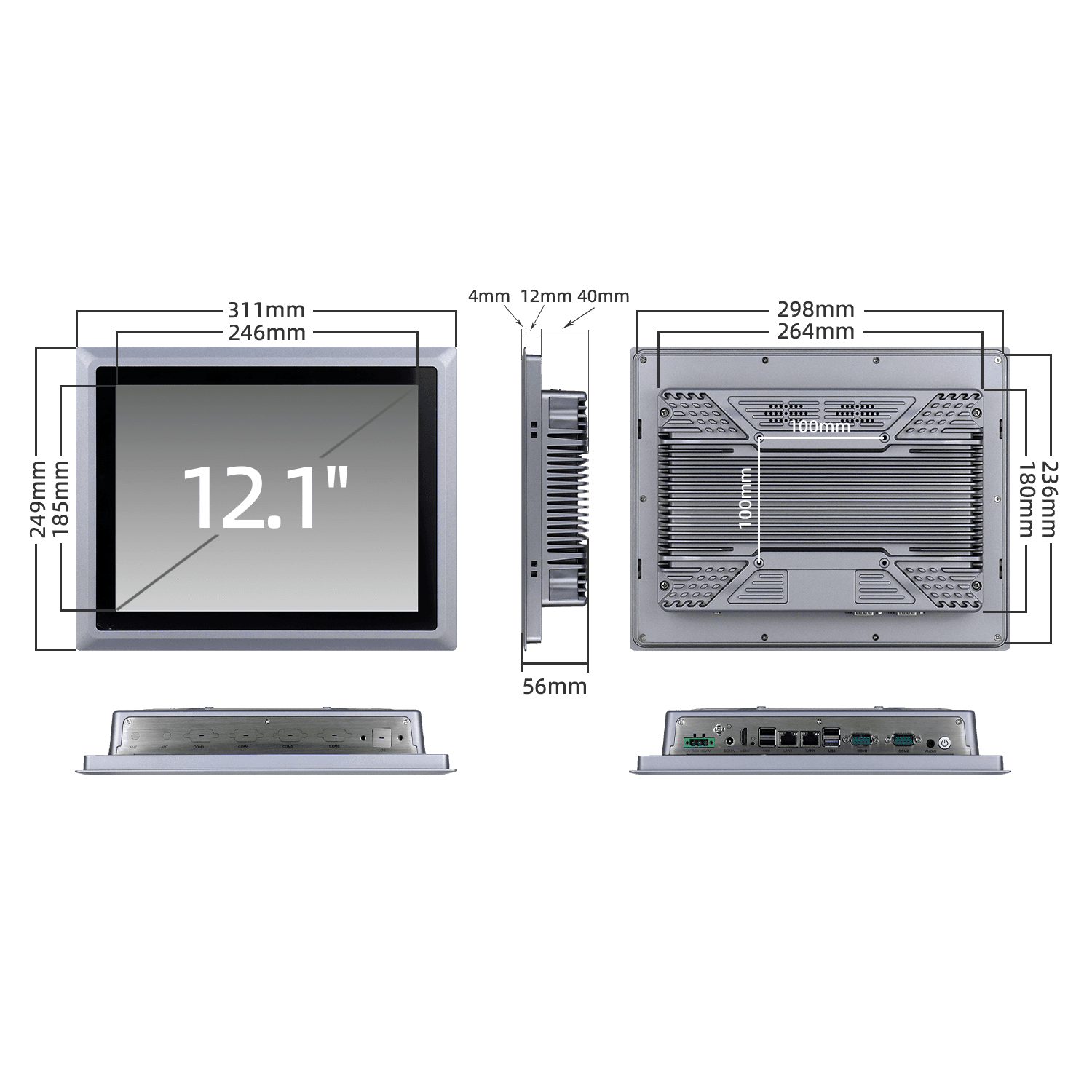 fanless embedded industrial panel PC