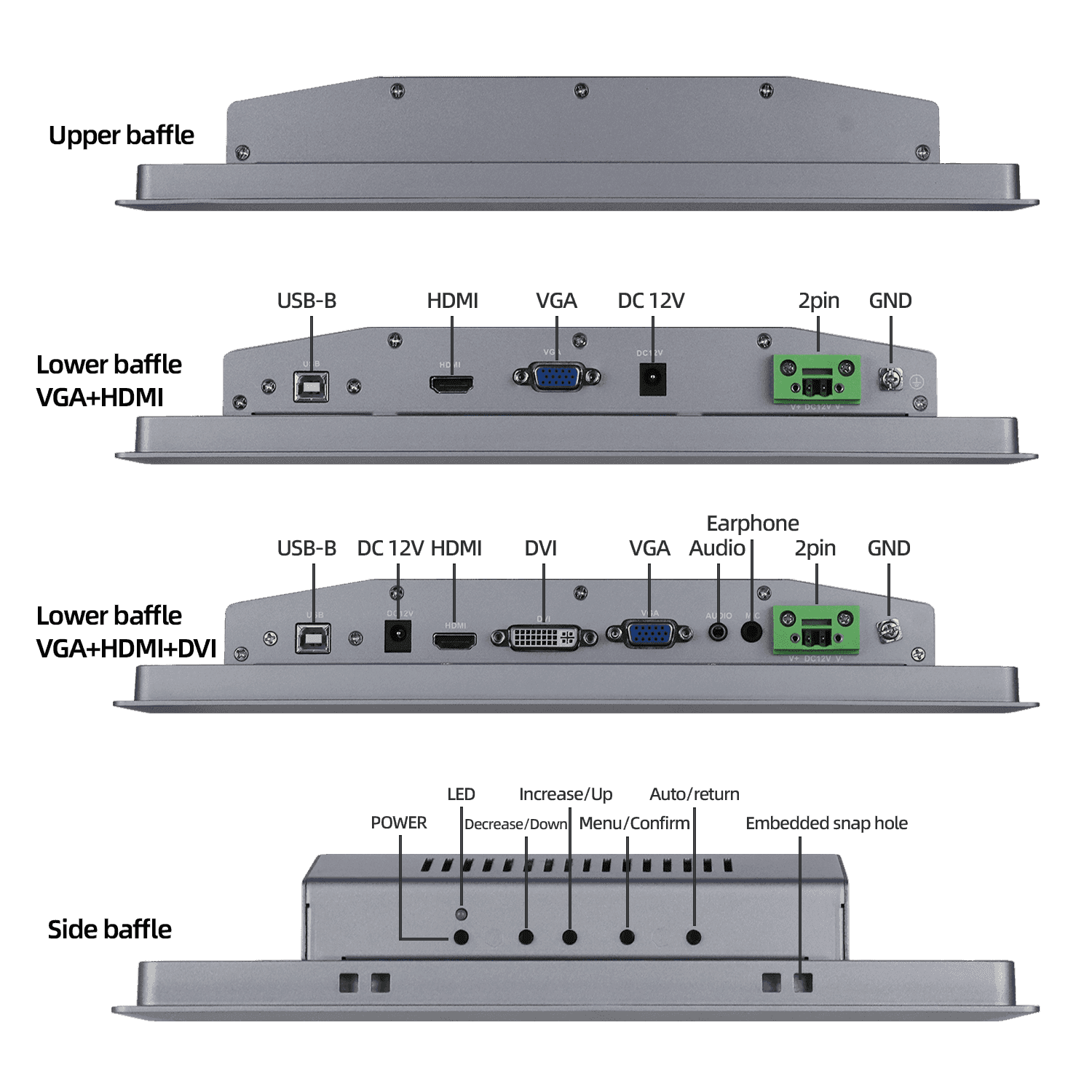 12.1 inch capacitive touch industrial monitor SCD-A121SR - Image 6