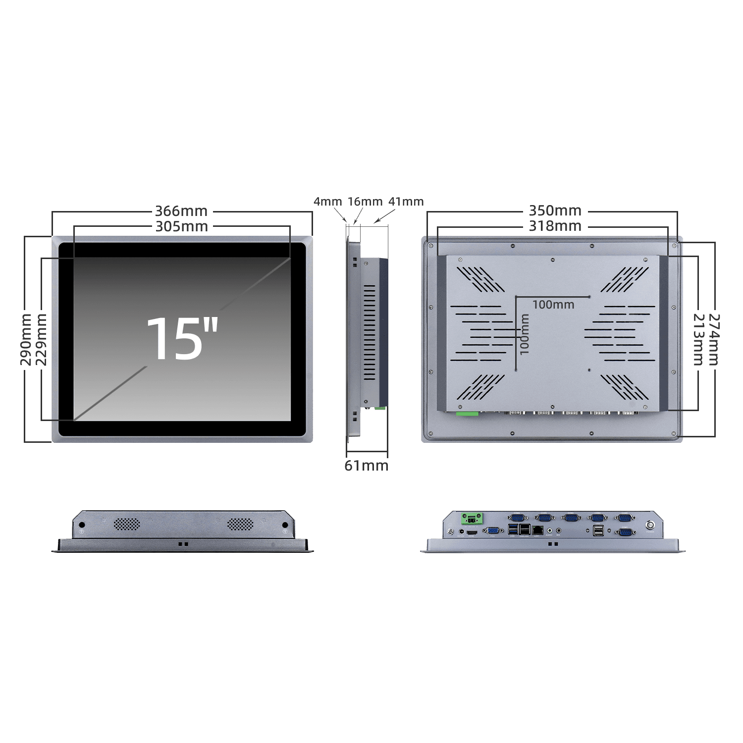 15 inch embedded industrial panel PC SCP-D150SR - Image 8