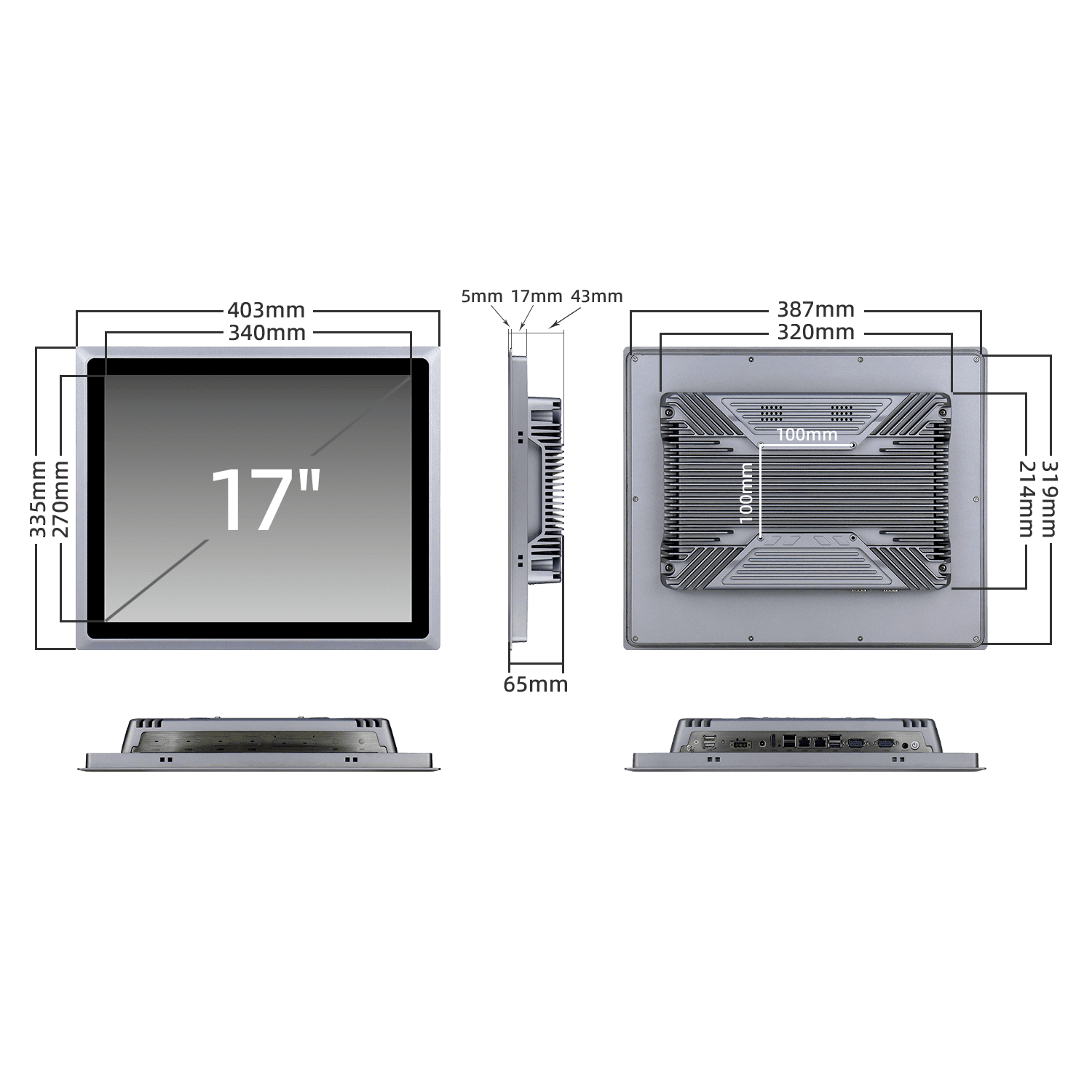 17 inch fanless industrial touch All in one PC SCP-K170SR - Image 8
