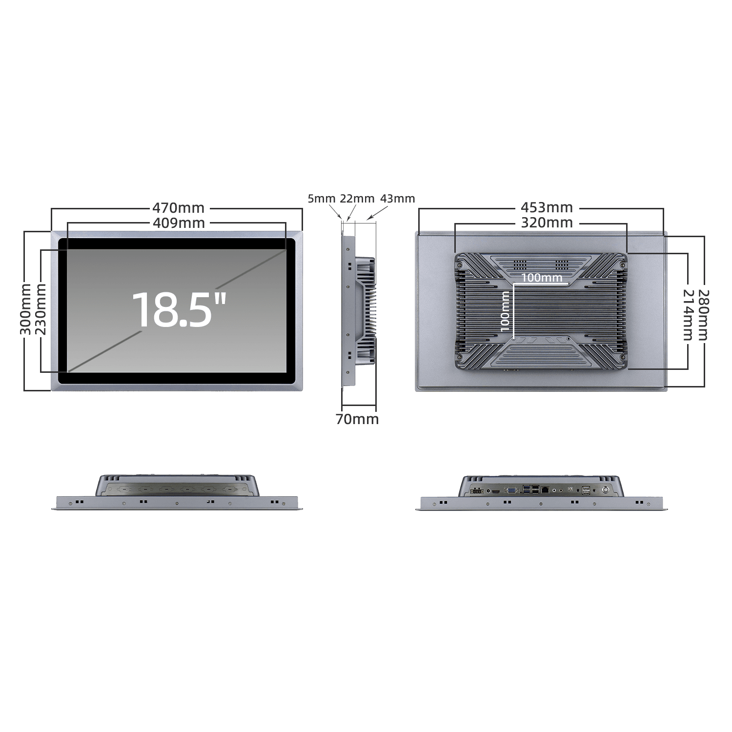 18.5 inch J6412 heavy industrial panel PC SCP-K185WR - Image 9